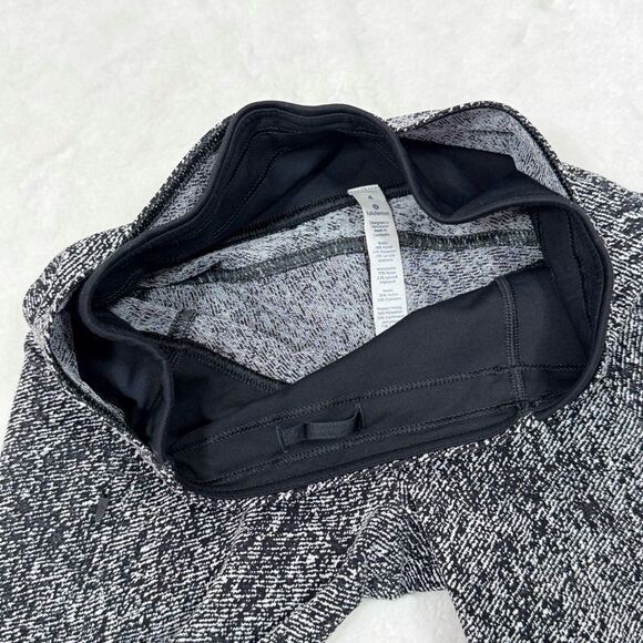Lululemon Run On Power Luxtreme Leggings Irregular Denim Twill Black White 4 - Picture 6 of 14